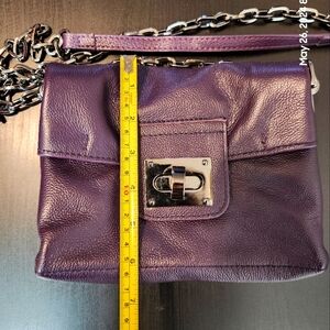 Cute leather Dark purple Sondra Roberts clutch bag